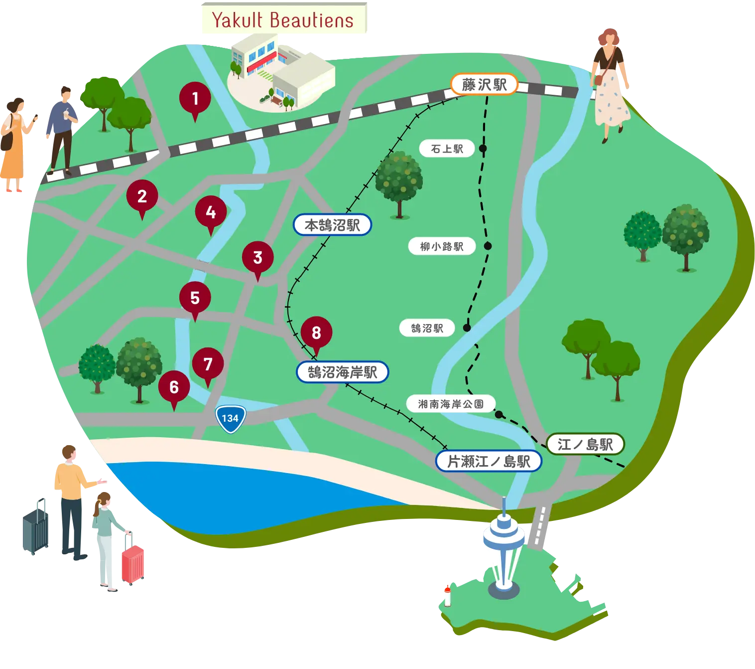 モデルコース徒歩編の地図